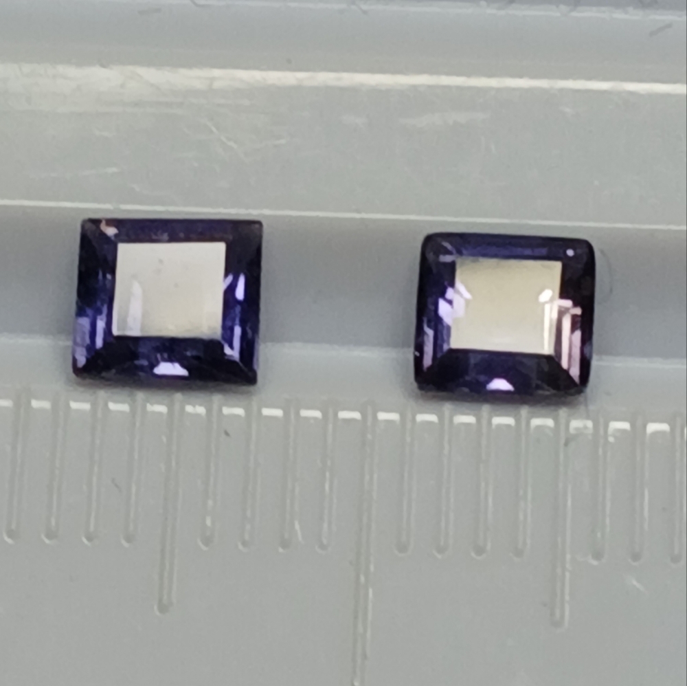 Purple Princess Cut Iolite Gemstones 5mm